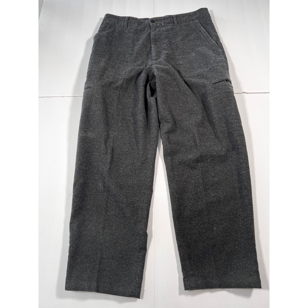 Bachrach Mens Charcoal Gray Cotton Blend Straight Leg Dress Pants Size 36